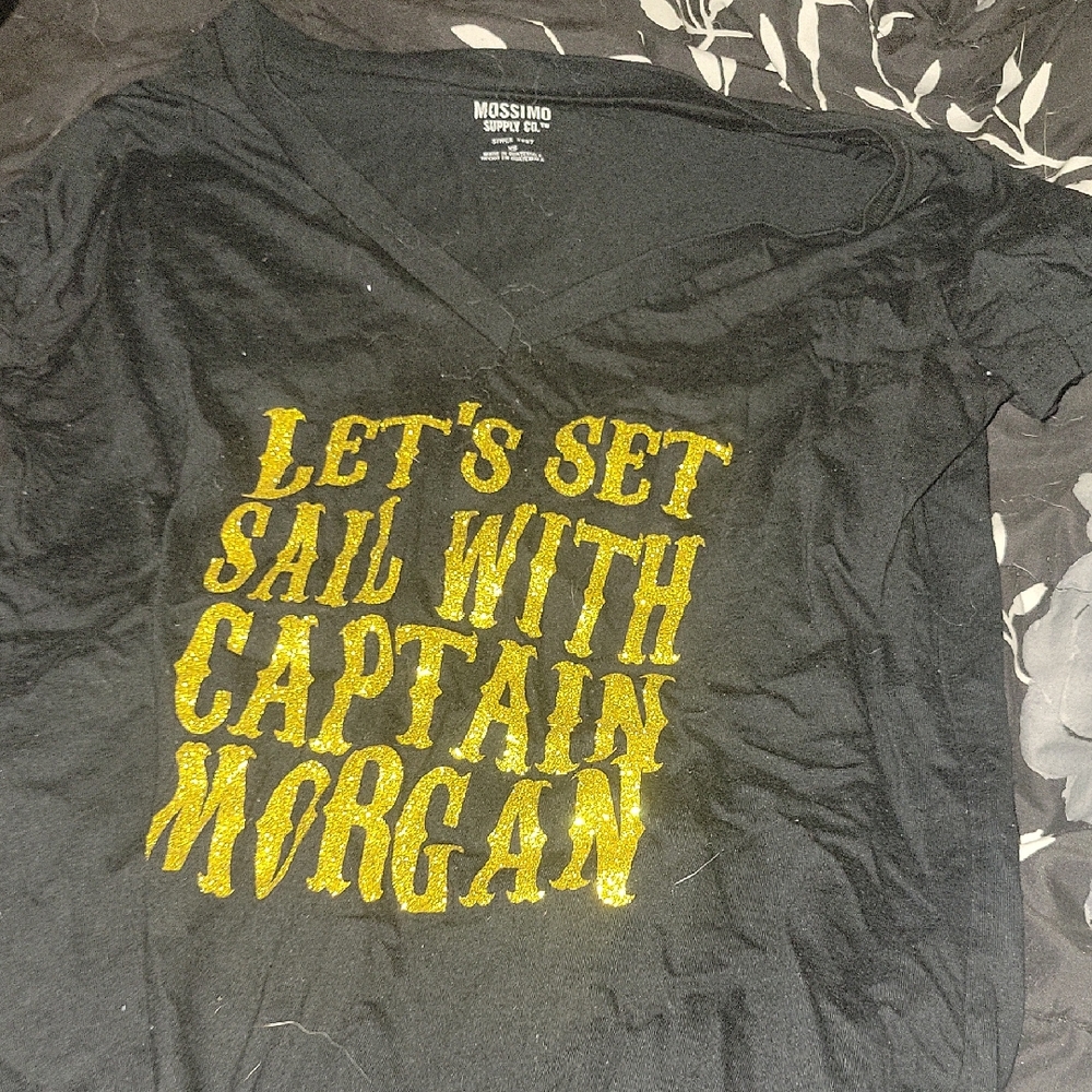 Mossimo Supply Co. Black Shirt with Gold Text